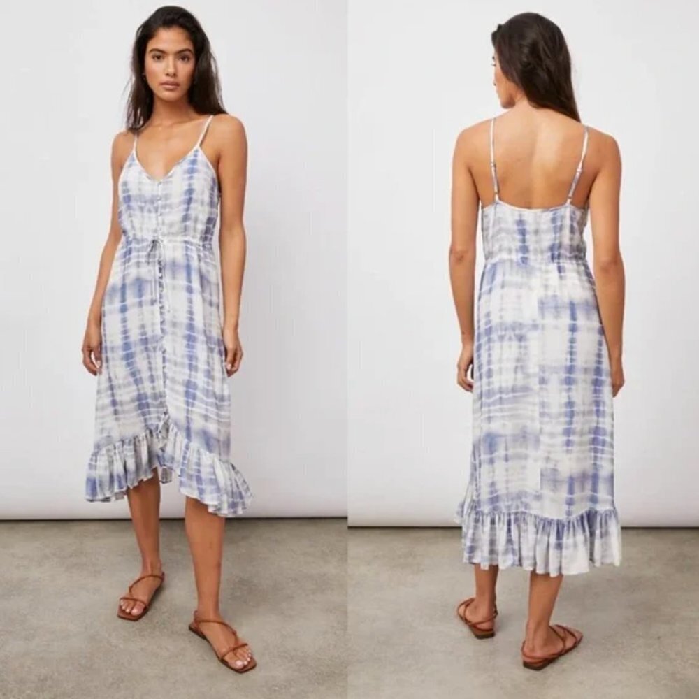 Rails Blue and White Tie-Dye Midi Dress